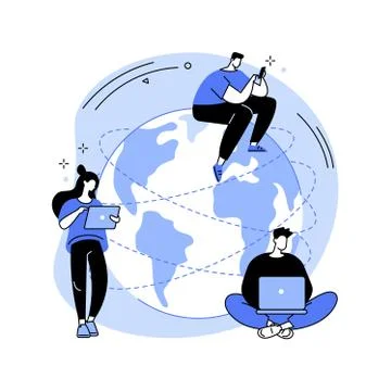 Global network connection abstract concept vector illustration. Stock Illustration