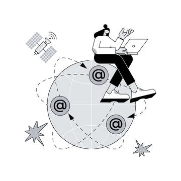 Global network connection abstract concept vector illustration. Illustrazione stock