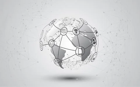 Global network connection abstract technology background global business inno Stock Illustration
