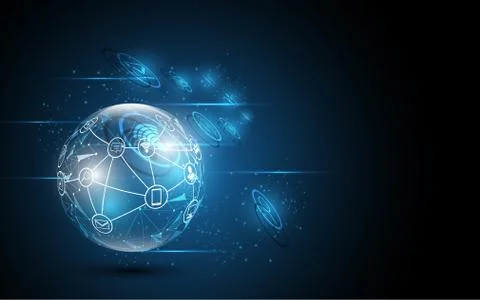 Global network connection abstract technology background global business inno Stock Illustration