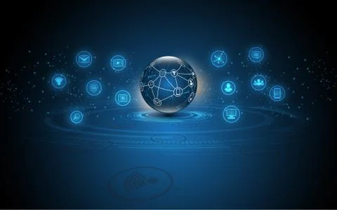 Global network connection abstract technology background global business inno Stock Illustration