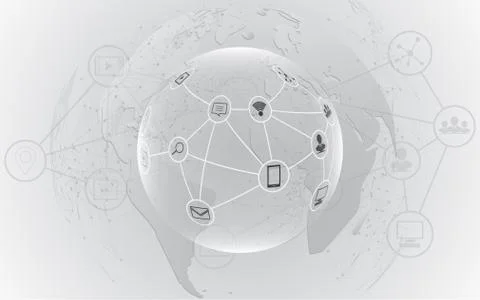 Global network connection abstract technology background global business inno Stock Illustration