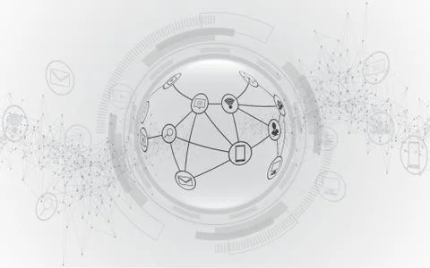 Global network connection abstract technology background global business inno Stock Illustration