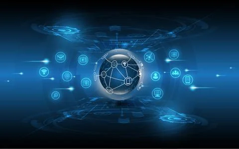 Global network connection abstract technology background global business inno Stock Illustration