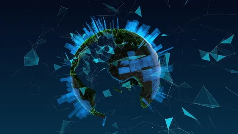 Global network connection and data connections concept. Communication technology Stock Footage 167199186