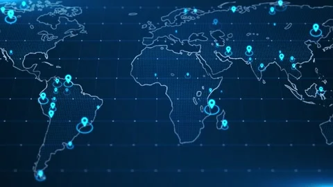 Global network connection and data connections World map technology background Stock Footage 278302383
