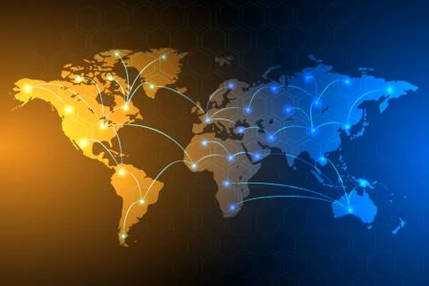 Global network connection background, vector Stock Illustration
