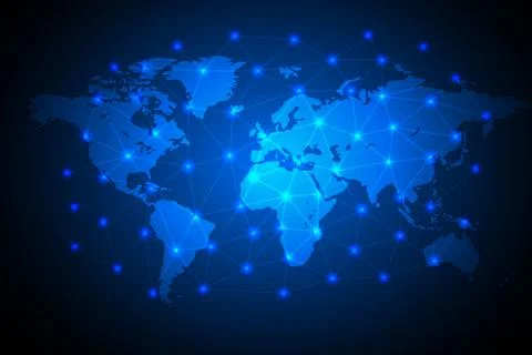 Global network connection background, vector Stock Illustration
