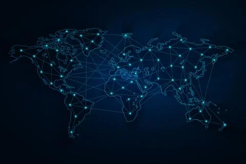 Global network connection background, vector Stock Illustration