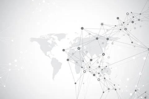 Global network connection banner design template. Header social network Stock Illustration