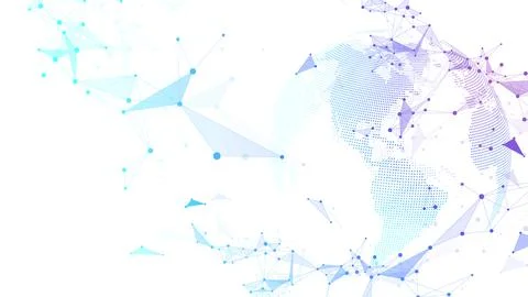 Global network connection banner design template. Header social network Stock Illustration