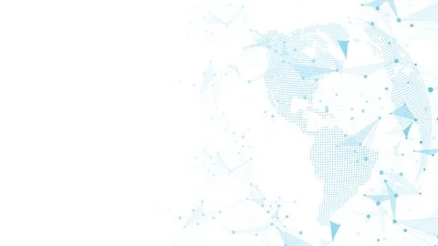 Global network connection banner design template. Header social network Stock Illustration