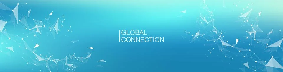 Global network connection banner design template. Header social network Stock Illustration