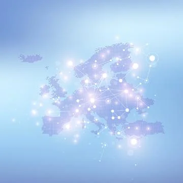 Global network connection banner design template. Header social network Illustrazione stock