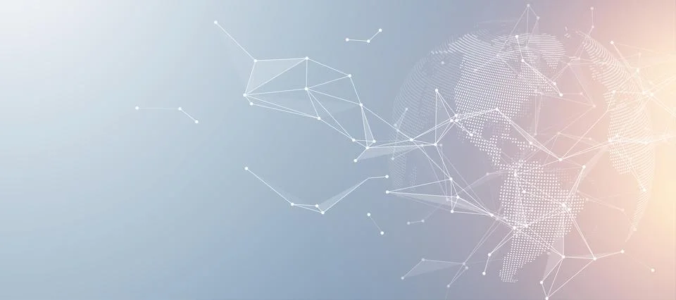 Global network connection banner design template. Header social network Stock Illustration