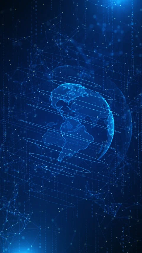 Global network connection. Big data global social network connection. World map Stock Footage 312576535