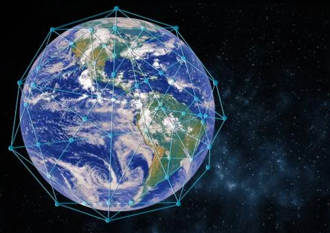 Global network connection concept. 3D rendering elements of this image furnis Foto stock