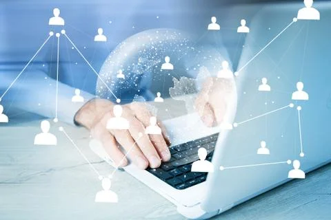 Global network connection concept, abstract concept Stock Photos