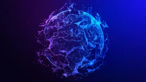 Global network connection. Concept background with planet Earth. Internet and Stock Illustration