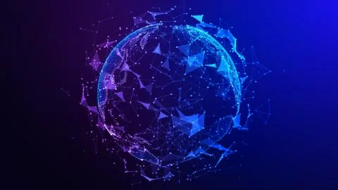 Global network connection. Concept background with planet Earth. Internet and Stock Illustration