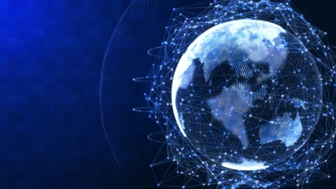 Global network connection concept. Big data visualization. Social network Video stock 158732201