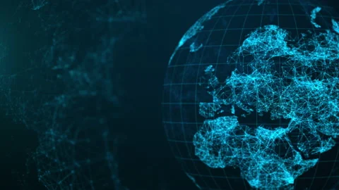 Global network connection concept. Big data visualization. Hi-tech future Stock Footage 166735498