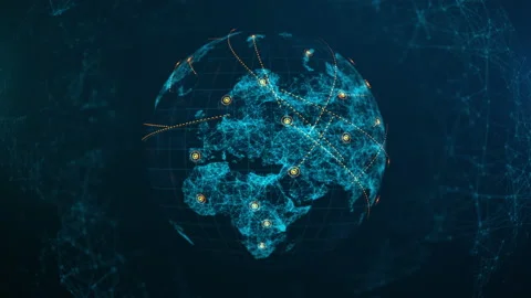 Global network connection concept. Big data visualization. Hi-tech future Stock Footage 166778675