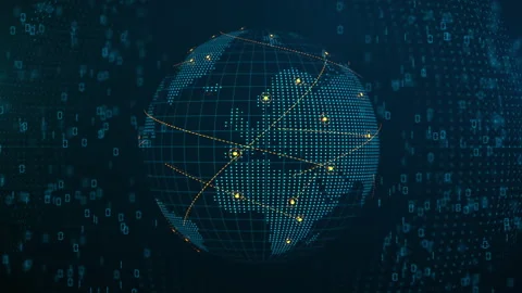 Global network connection concept. Big data visualization. Hi-tech future Stock Footage 234147710