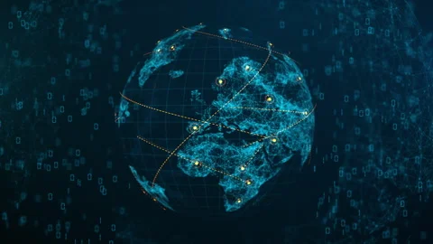 Global network connection concept. Big data visualization. Hi-tech future Stock Footage 268329529