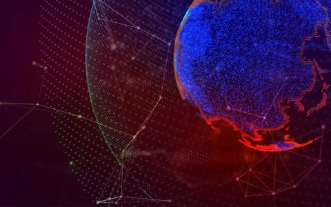 Global network connection. Concept of dot and line composition of global Stock Illustration