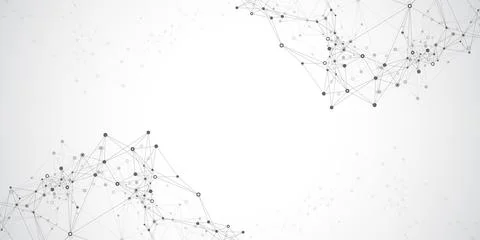 Global network connection concept. Social network communication in the global Illustrazione stock