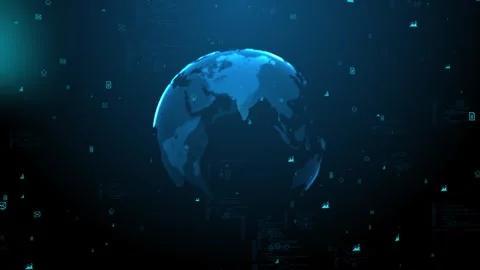 Global network connection concept. World map Big data visualization. Internet Stock Footage 294957006
