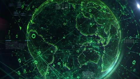 Global network connection futuristic technology 4K motion background Stock Footage 303757416