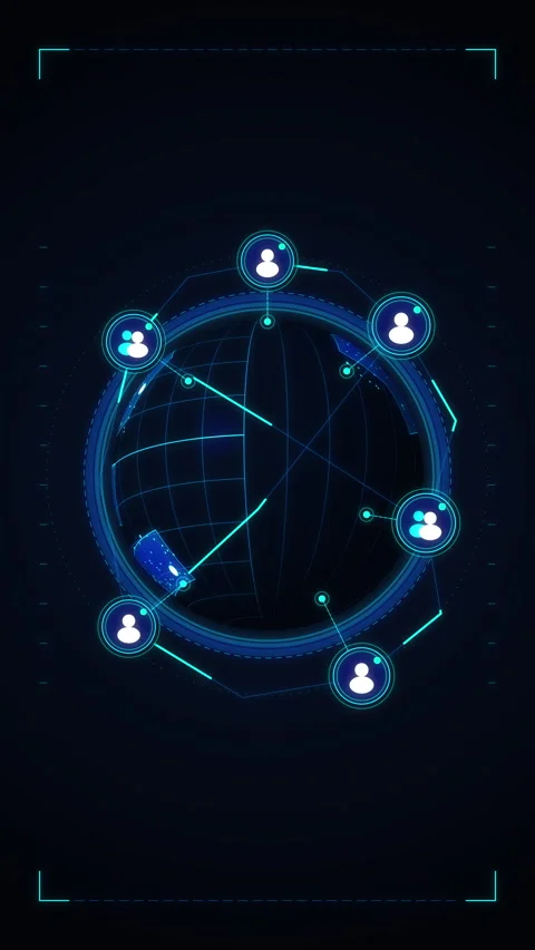 Global network connection globe digital tech animation loop Stock Footage 346544621
