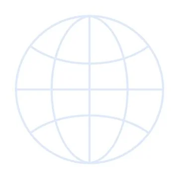 Global Network Connection Grid with Transparent Background and Simple Line Ar Stock Illustration