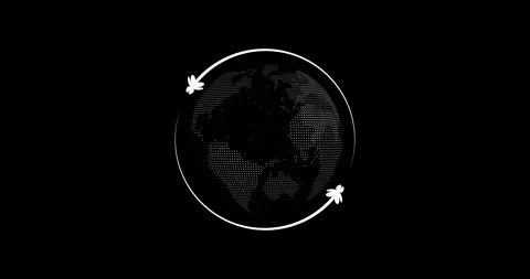 Global network connection icon and Circle animals refresh icon rotation animatio Vídeos de archivo 333053651