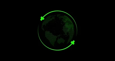 Global network connection icon and Circle animals refresh icon rotation animatio Vídeos de archivo 333053652
