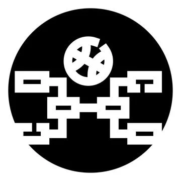 Global network connection icon blockchain concept Stock Illustration