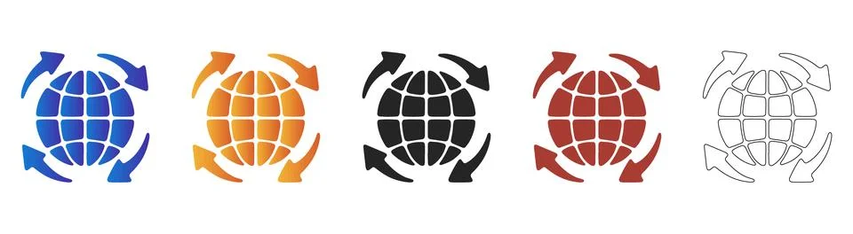 Global network connection icon isolated on transparent Illustrazione stock