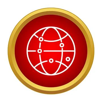 Global network connection icon representing worldwide communication Stock Illustration