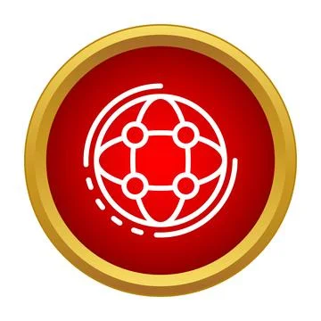 Global network connection icon representing worldwide communication Ilustração Stock