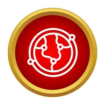 Global network connection icon representing internet worldwide communication Ilustração Stock