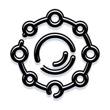 Global network connection icon representing digital technology Stock Illustration
