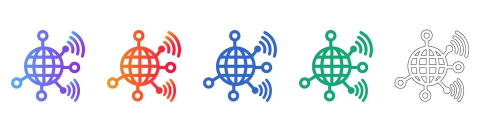Global Network Connection Icon Set イラスト素材