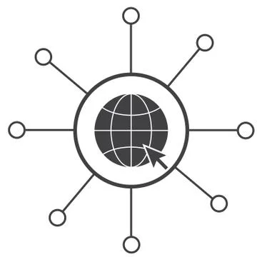 Global network connection icon on white background. flat style. business netw Stock Illustration