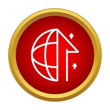 Global network connection increasing data transfer icon Illustrazione stock