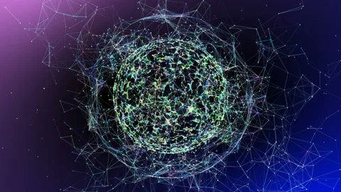 Global network connection, international data exchange over planet earth in 库存影片 114802127