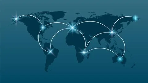 Global network connection, internet and global connection concept Stock Illustration
