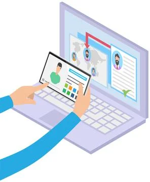 Global network connection. Internet communication. International interaction Stock Illustration