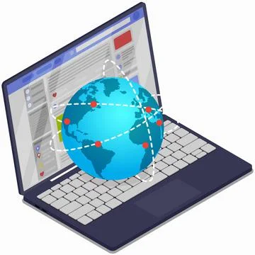 Global network connection. Internet communication. International interaction イラスト素材